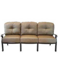 SAN MARCOS CAST ALUMINUM OUTDOOR PATIO SOFA WITH CUSHION - ANTIQUE BRONZE